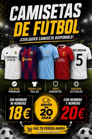 Camisetas de fútbol - ¡Cualquier equipo!