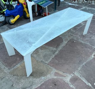 Mesa de centro cristal baja 140x50x40 cm