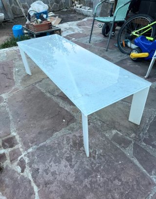 Mesa de centro cristal baja 140x50x40 cm