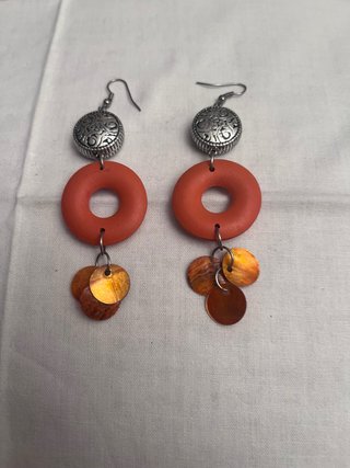 Pendientes Aro Naranja y Plata