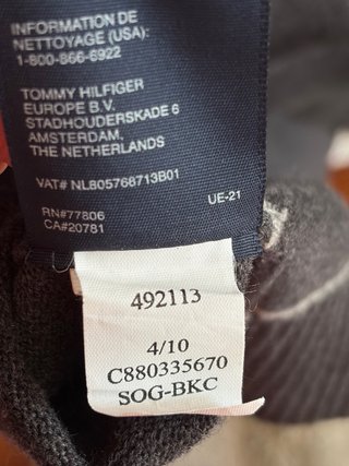 Jersey Tommy Hilfiger Rayas Gris Talla S