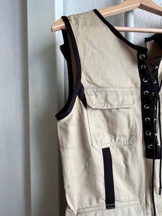 Dolce & Gabbana Vestito Smanicato Beige Nero