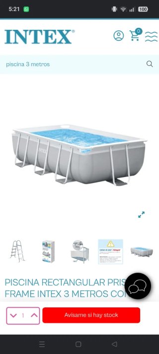 Piscina Intex 3 metros + depuradora (3x1'75x80)