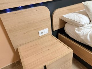 Dormitorio completo madera y negro