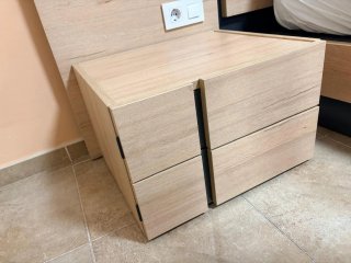 Dormitorio completo madera y negro
