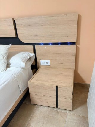 Dormitorio completo madera y negro
