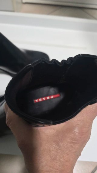 Prada Stivaletti Monolith Pelle Neri, tg. 36.5