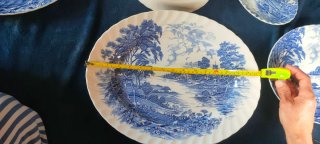 Vajilla Vintage Ridgway Staffordshire Azul/Blanco
