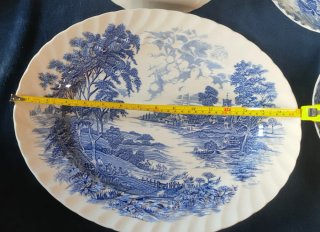 Vajilla Vintage Ridgway Staffordshire Azul/Blanco