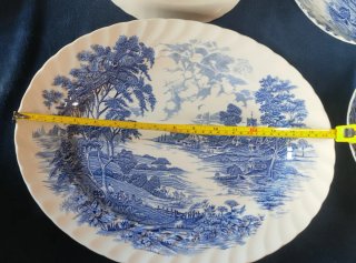 Vajilla Vintage Ridgway Staffordshire Azul/Blanco