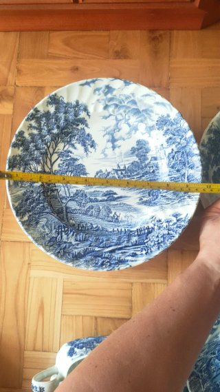 Vajilla Vintage Ridgway Staffordshire Azul/Blanco
