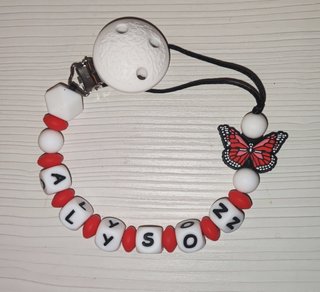 Catenella porta ciuccio personalizzabile farfalla