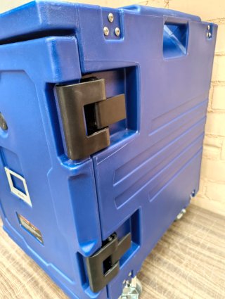 Contenedor isotérmico Vevor azul con ruedas, 90 l