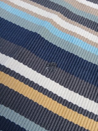 Alfombra exterior rayas beige y azul