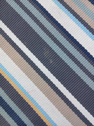 Alfombra exterior rayas beige y azul