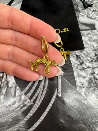Pendientes Massimo Dutti Leopardo Dorados