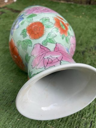Jarrón porcelana flores multicolor