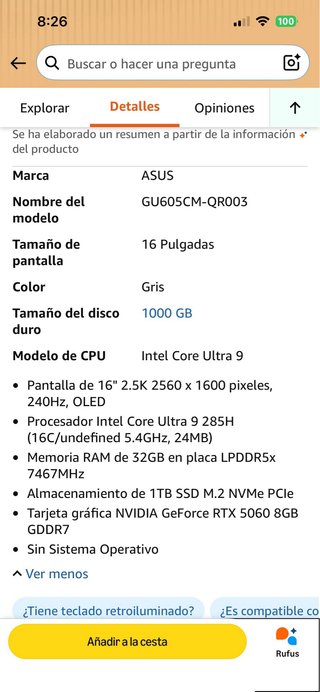 ASUS ROG Zephyrus G16 OLED GU605CM-QR003