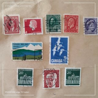 10 Francobolli Canada e Germania Usati