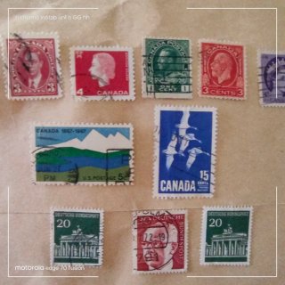 10 Francobolli Canada e Germania Usati