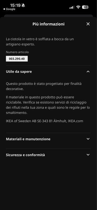 Ciotola in vetro ikea