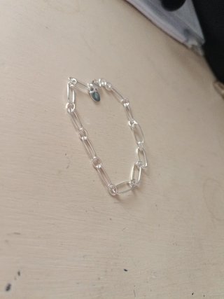 Bracciale in argento a maglie ovali