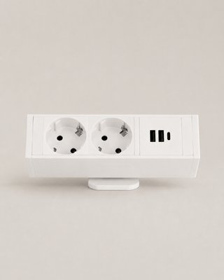Pack 2 regletas USB-C + reposapiés ajustable