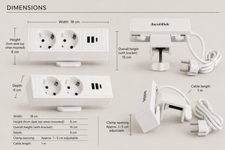 Pack 2 regletas USB-C + reposapiés ajustable