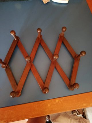 Perchero Acordeón Vintage Madera Caoba