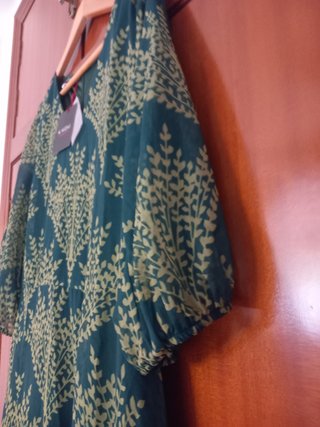 Vestido K KOU verde estampado