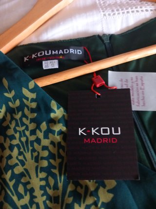 Vestido K KOU verde estampado