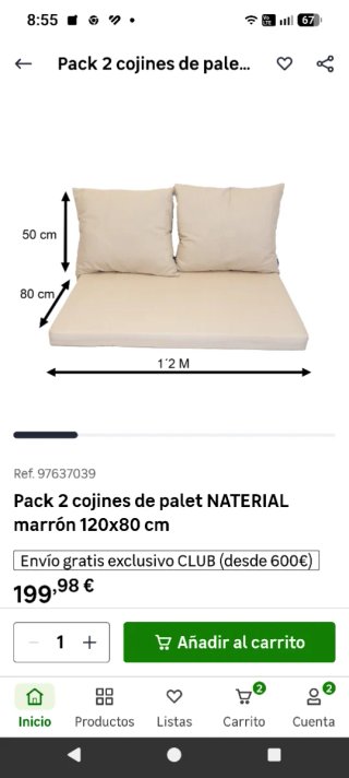 Juego de 5 cojines para sofá de palets. Leroy M.