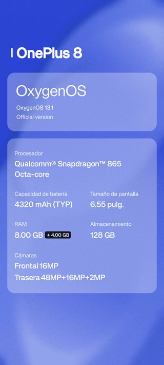 OnePlus 8 128GB con Caja Original y protectores