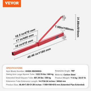 Polipasto Eléctrico VEVOR 510 con Soporte