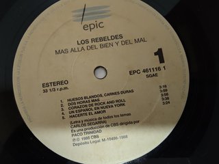 Los Rebeldes - Más allá del bien y del mal LP