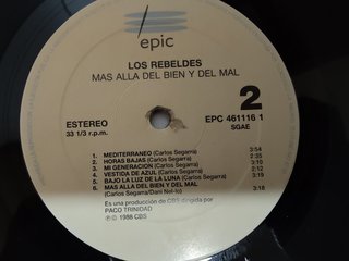 Los Rebeldes - Más allá del bien y del mal LP
