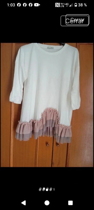 Blusa blanca con volantes talla única