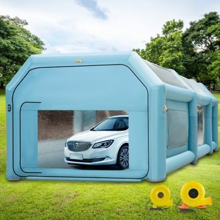 Cabina de Pintura Inflable Portátil, 792.48 x 457.2 x 304.8 cm Cabina de Spray Inflable, Carpa de Pintura para Autos con Sistema de Filtro de Aire y 2 Ventiladores, Carpa de Spray Inflable Mejorad...