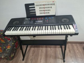 Teclado Electrónico Piano con Soporte y Banqueta