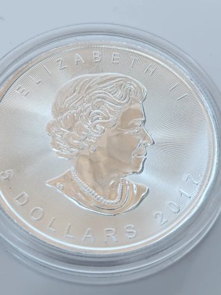 Onza Plata Pura 9999 Canadá 2017 Maple Leaf