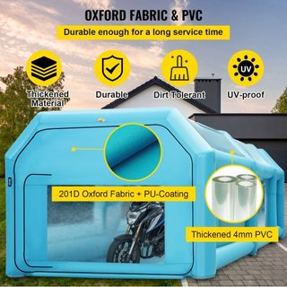 Cabina de Pintura Inflable Portátil, 609.6 x 304.8 x 249.9 cm Cabina de Pulverización Inflable, Carpa de Pintura para Autos con Sistema de Filtro de Aire y 2 Ventiladores, Carpa de Pulverización I...
