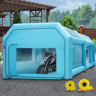 Cabina de Pintura Inflable Portátil, 609.6 x 304.8 x 249.9 cm Cabina de Pulverización Inflable, Carpa de Pintura para Autos con Sistema de Filtro de Aire y 2 Ventiladores, Carpa de Pulverización I...