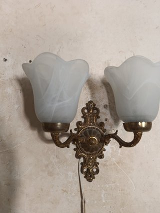 Aplique Doble Brazo Modernista Tulipa Marmoleada