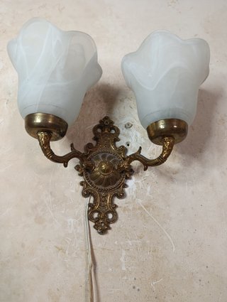 Aplique Doble Brazo Modernista Tulipa Marmoleada