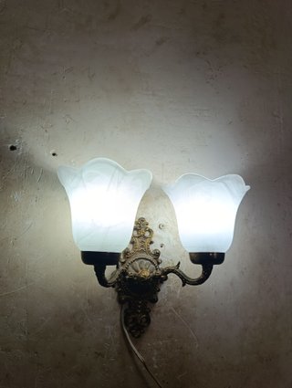 Aplique Doble Brazo Modernista Tulipa Marmoleada