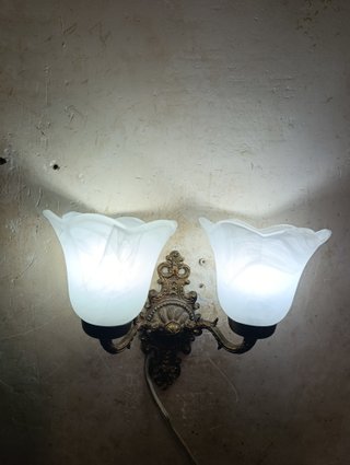 Aplique Doble Brazo Modernista Tulipa Marmoleada