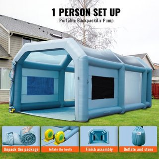 Tienda de Pintura Inflable para Autos 610 cm x 305 cm x 244 cm Sistema de Filtro 2 Ventiladores