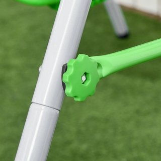 Columpio para Niños de 6-36 Meses para Jardín y Sala de Estar en Acero y PE con Asiento y Arnés de Seguridad, 122X146X122 Cm, Verde