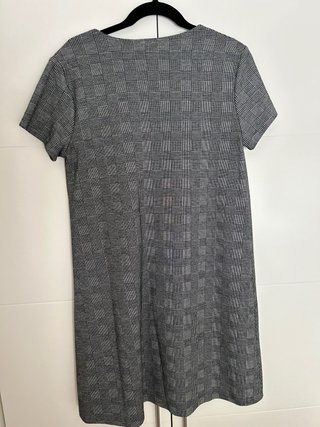 Vestido gris cuadros T. L