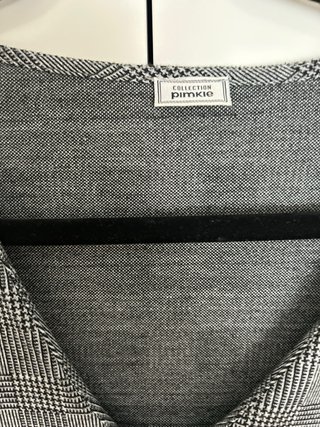 Vestido gris cuadros T. L